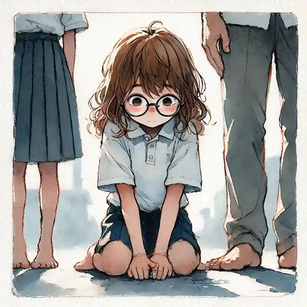 親に助けを求めている中学女子