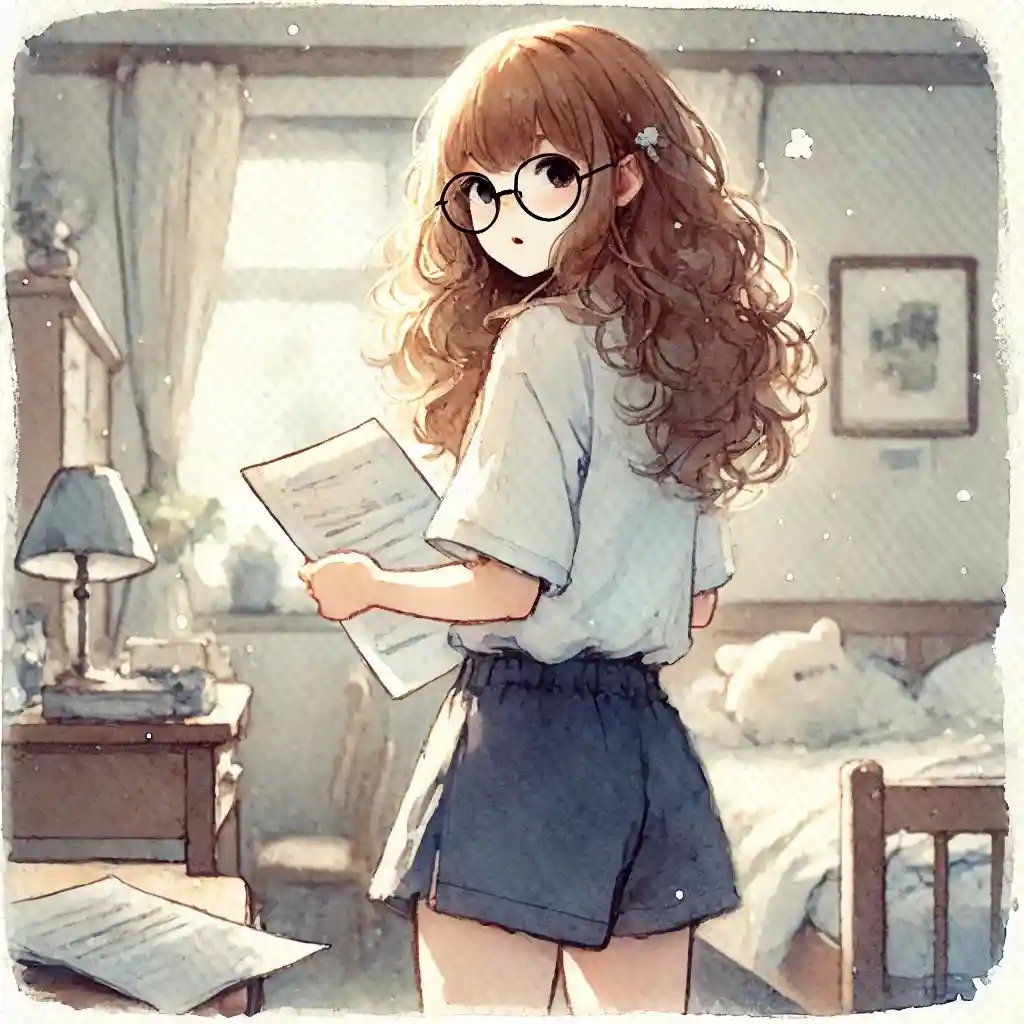 こちらを振り返っている中学生女子