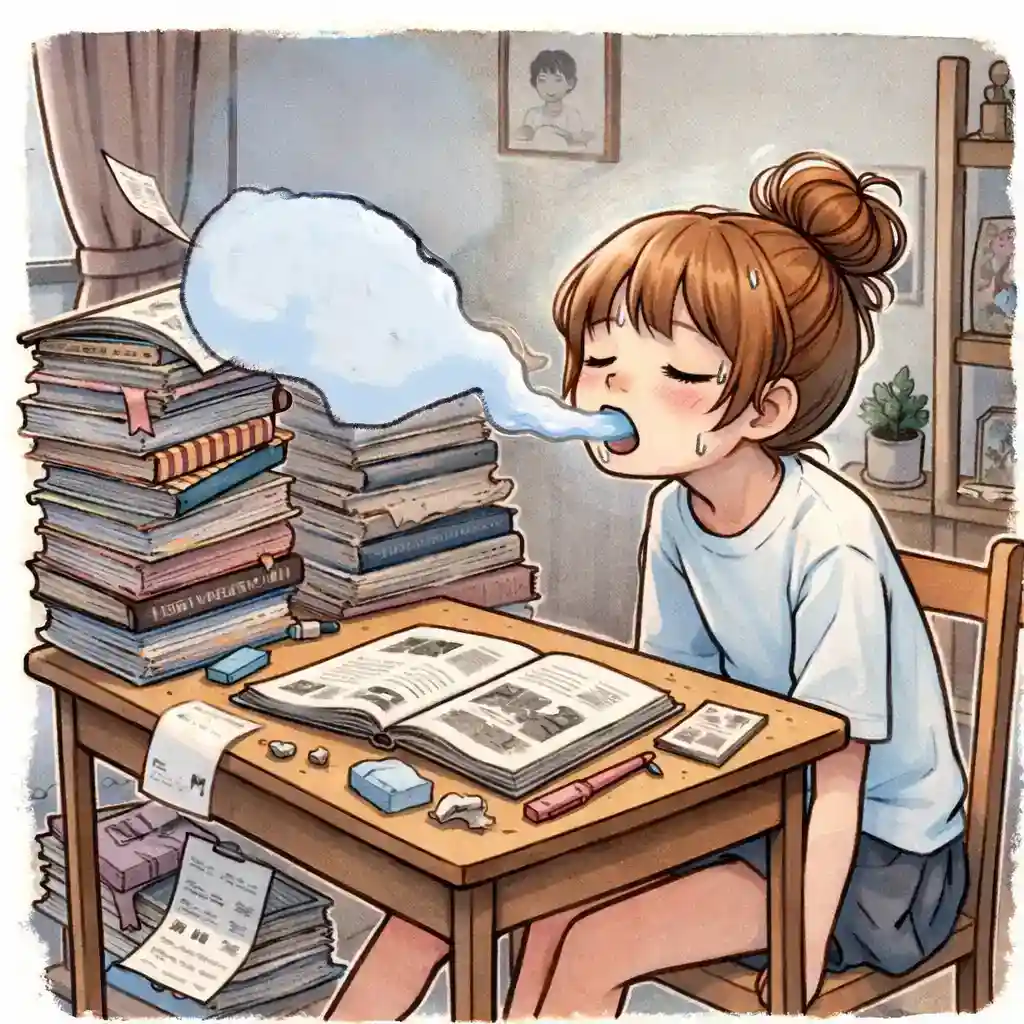 魂が口から抜けていく中学生女子