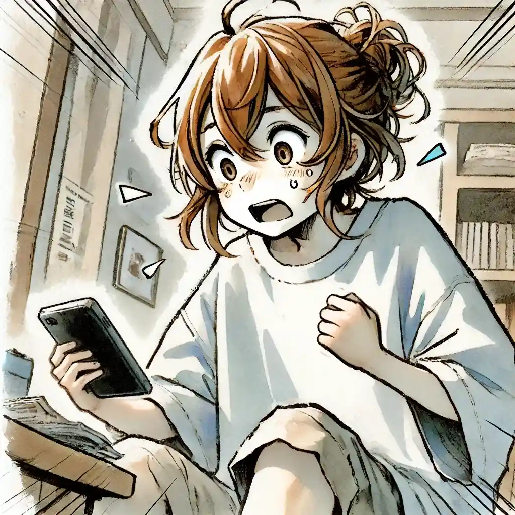 スマホのカレンダーで締め切りに 気づく中学生女子