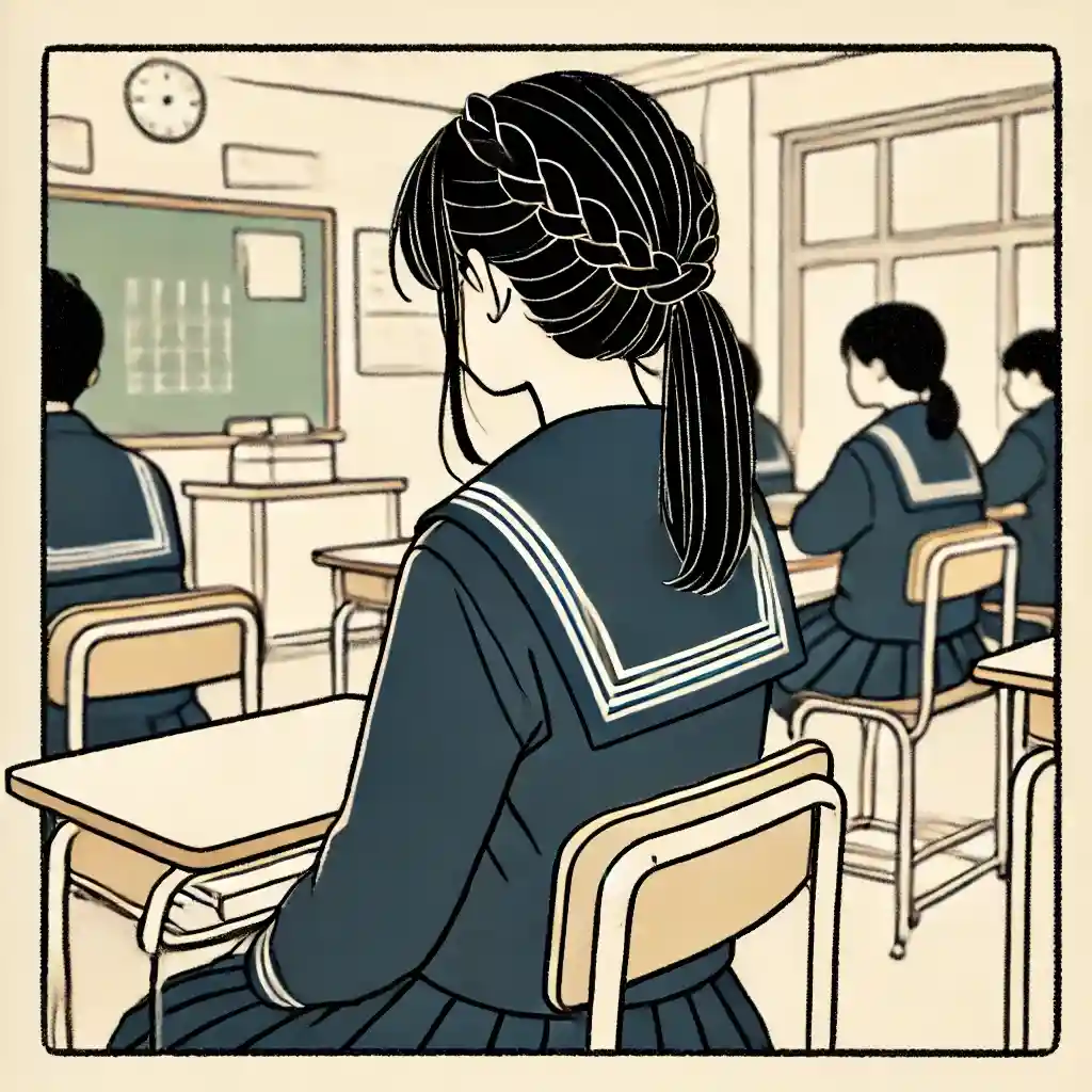 背筋が伸びている中学生男子