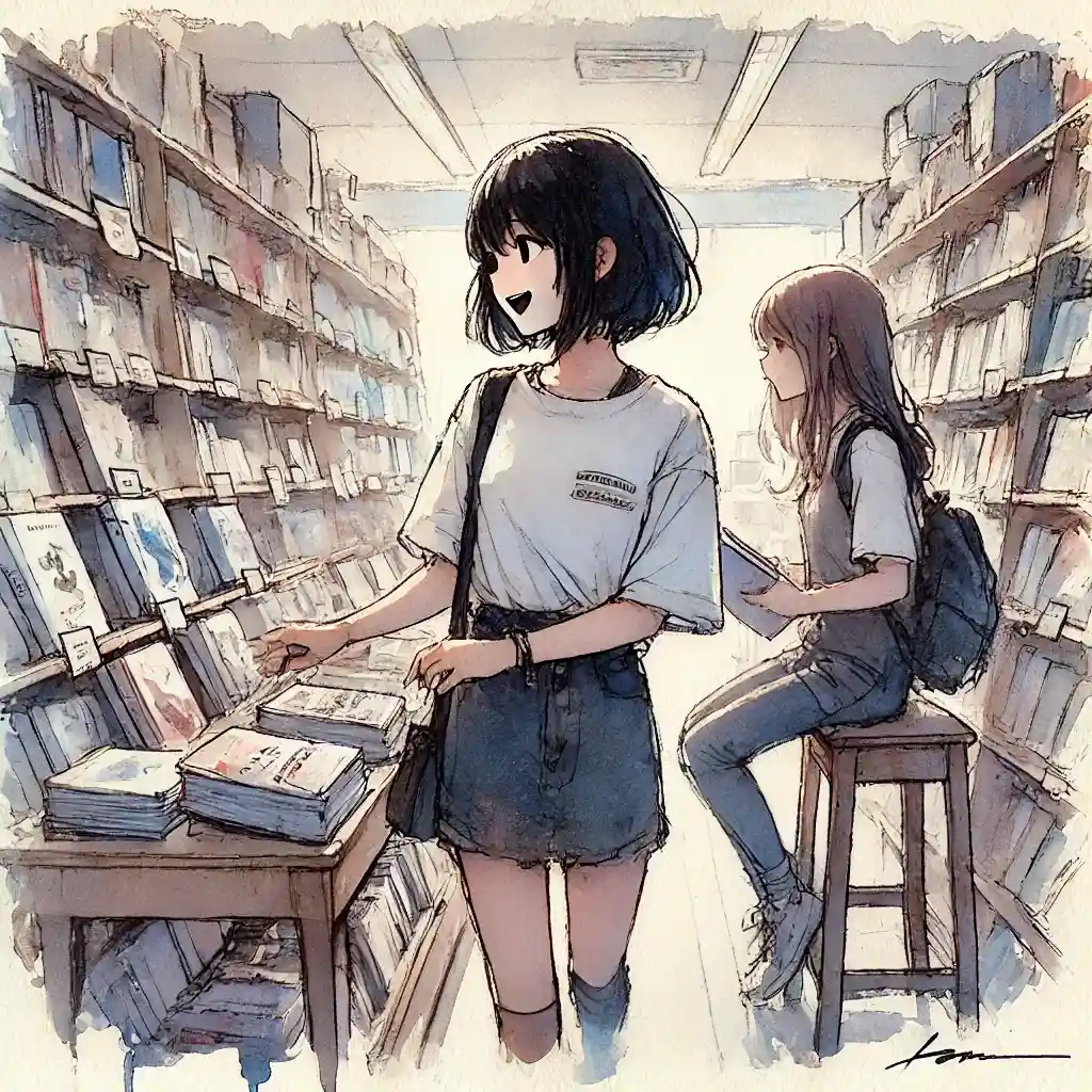 本は友達と一緒に選んでしまう中学生女子