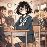 ノートの撮り方が分からず戸惑っている中学生女子