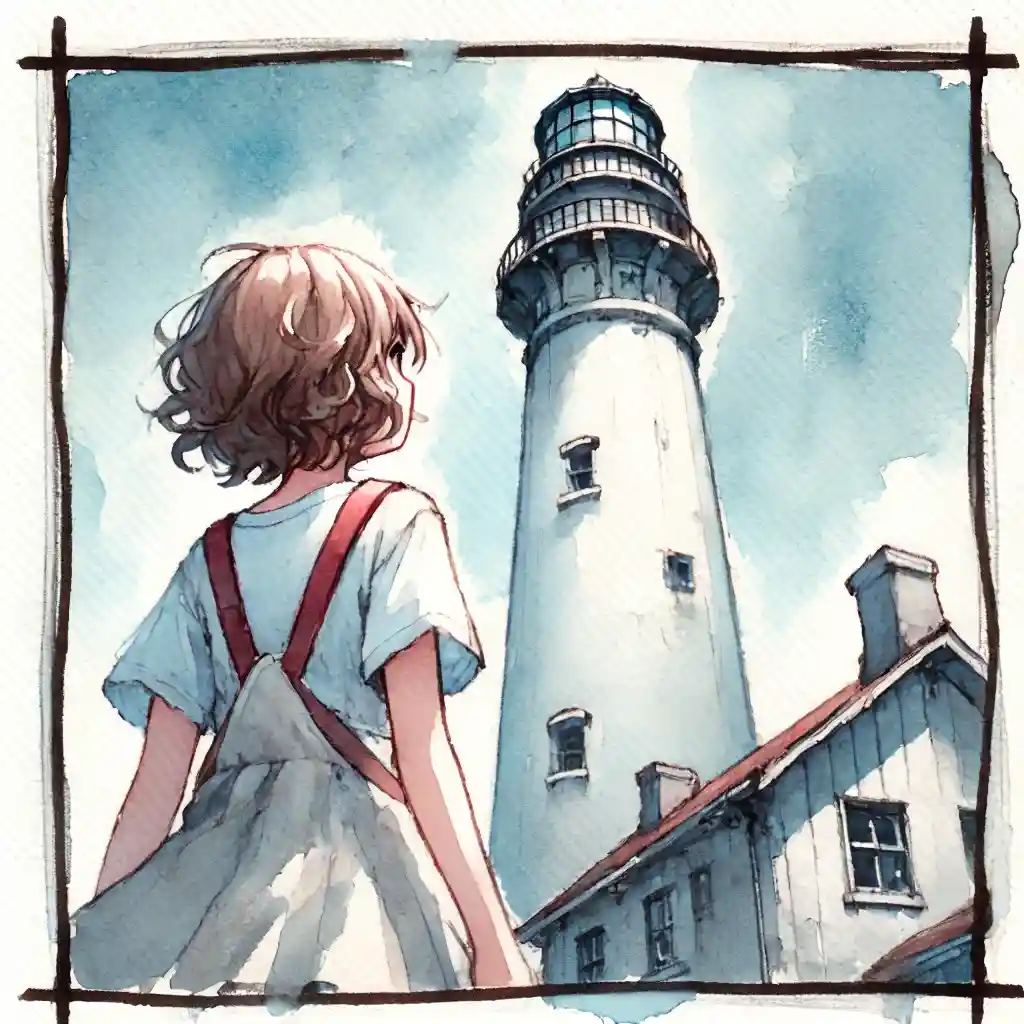 古い灯台に行った少女