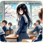 自己紹介に照れる中学生女子