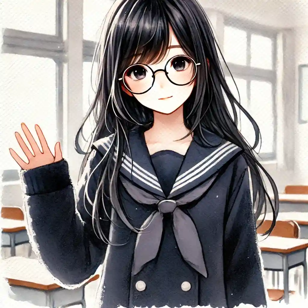 緊張している中学生女子