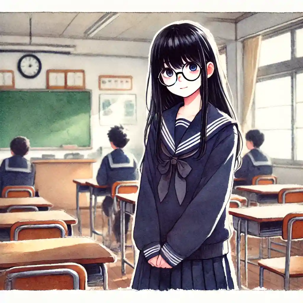 自己紹介前　緊張する中学生女子