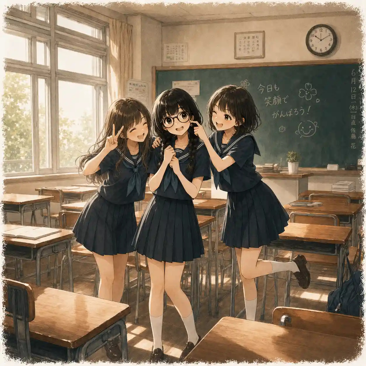 ふざけている女子たち