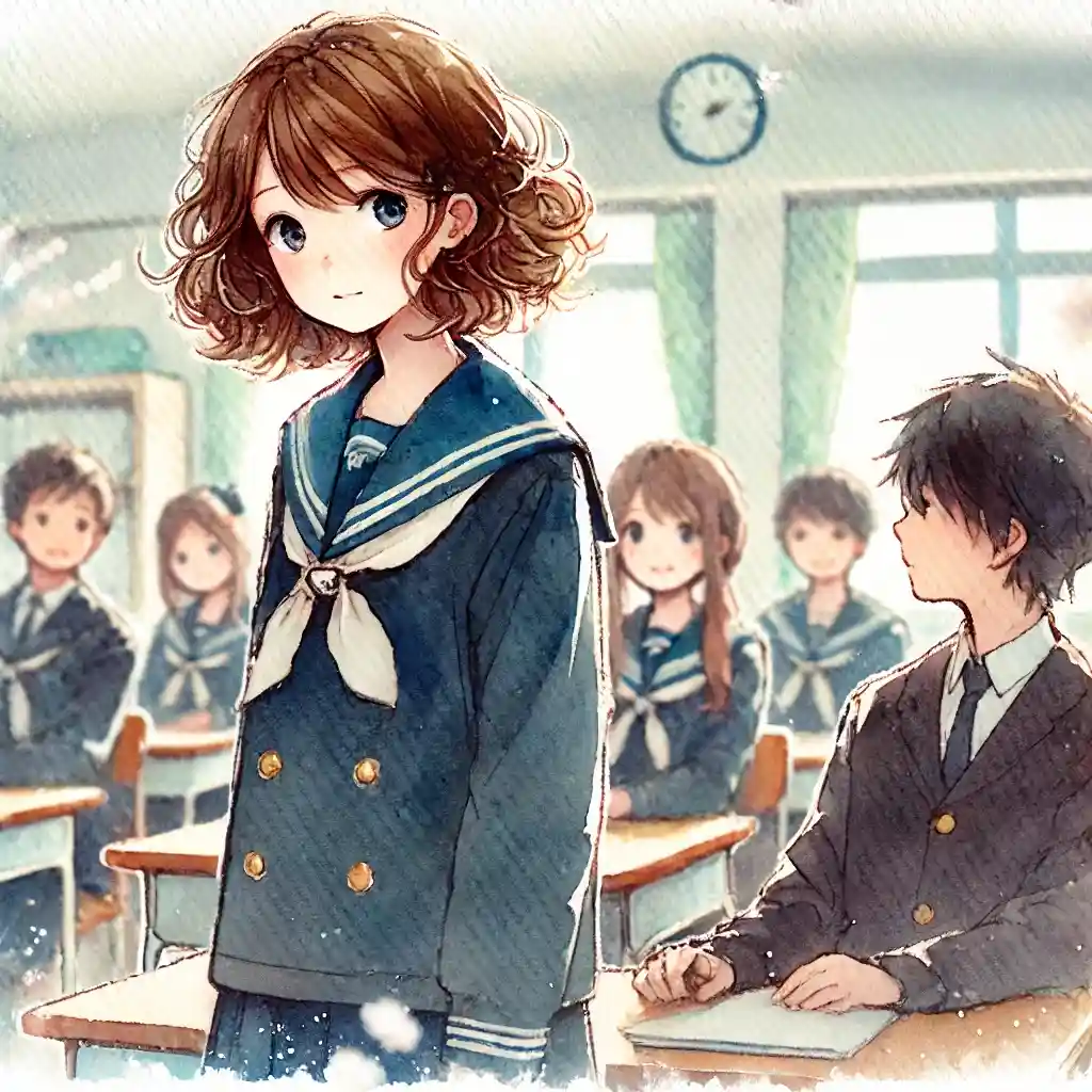 不安そうな中学生女子