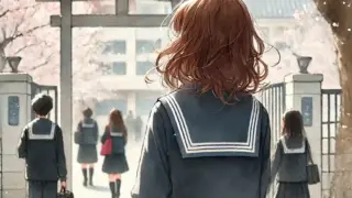 クラス替え後初めての登校の中学生女子