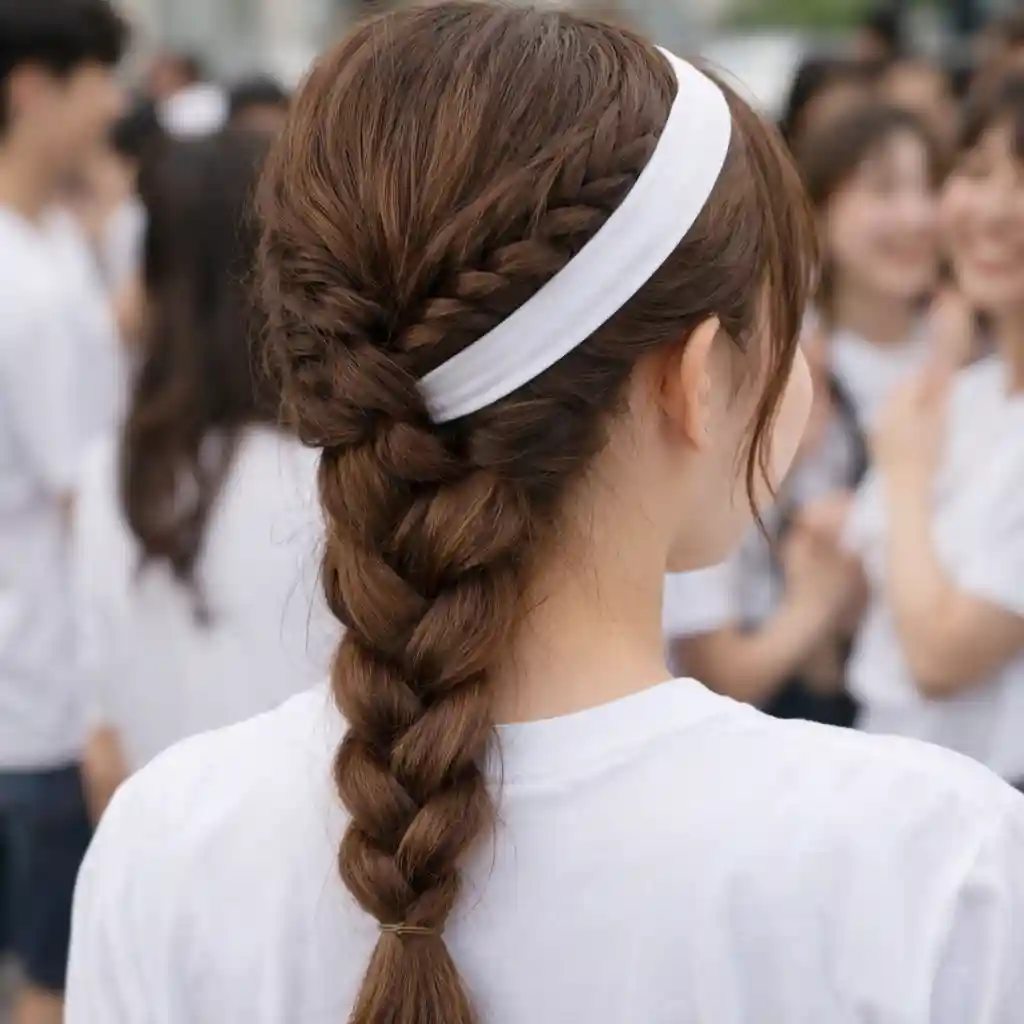 ロングヘア　編み込み