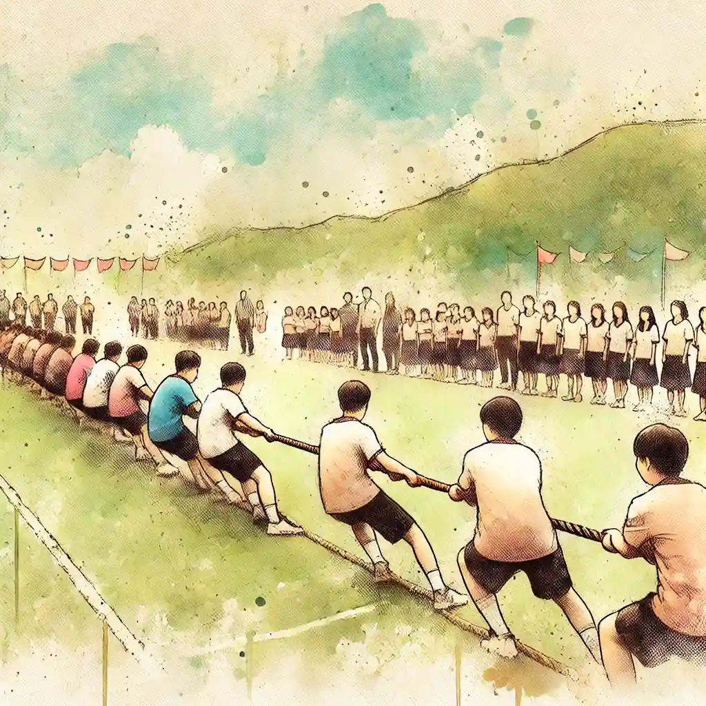 綱引き　体育祭