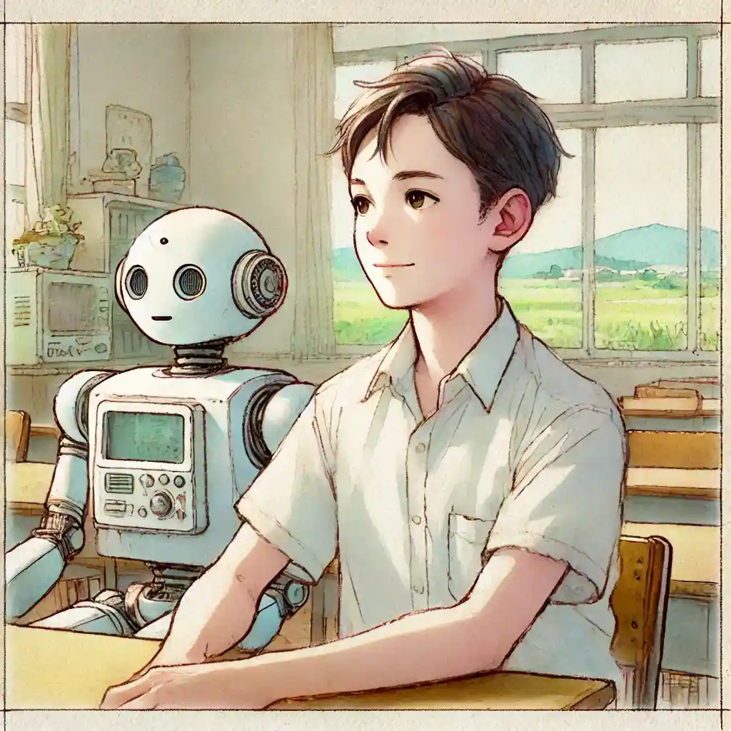 AIと共生している男子