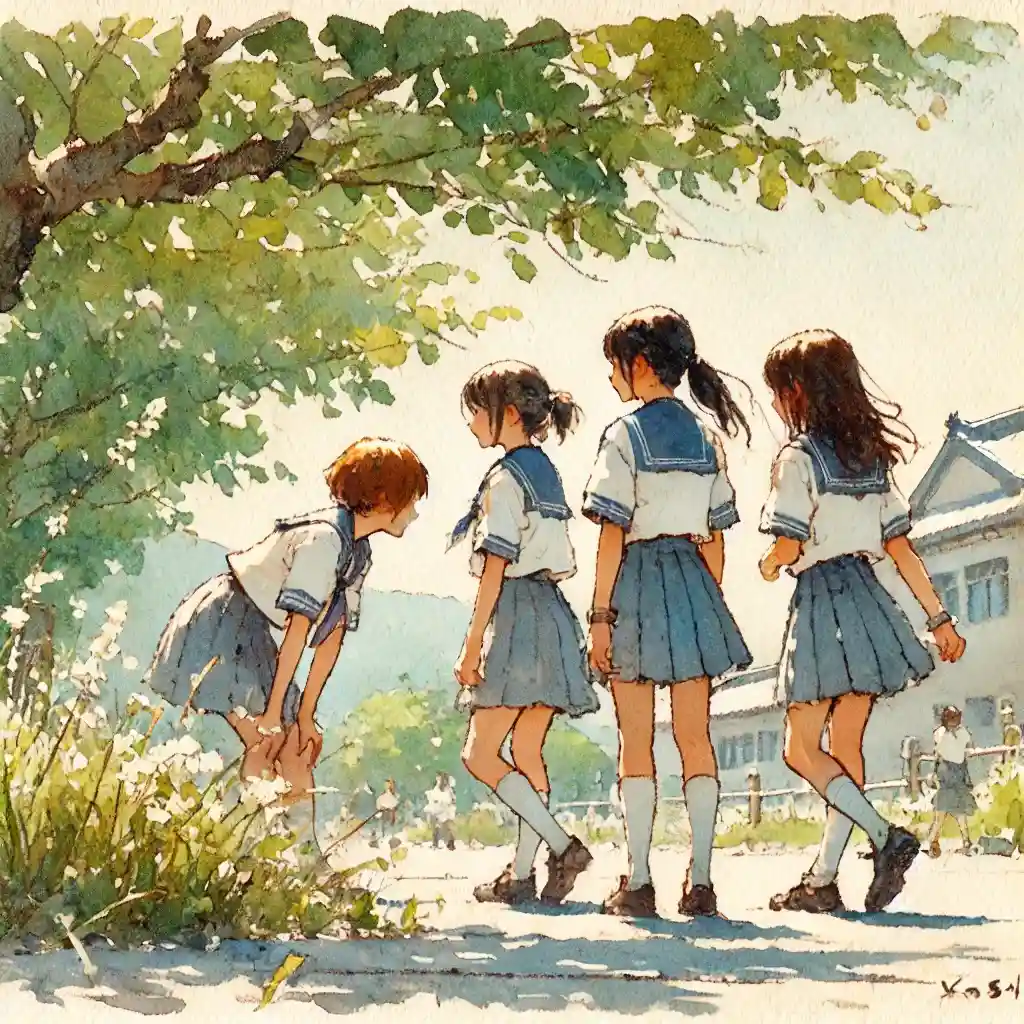 友達とふざけている女子