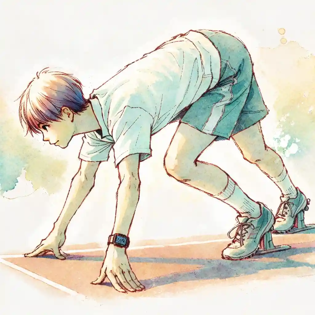 スタート直前の中学生男子