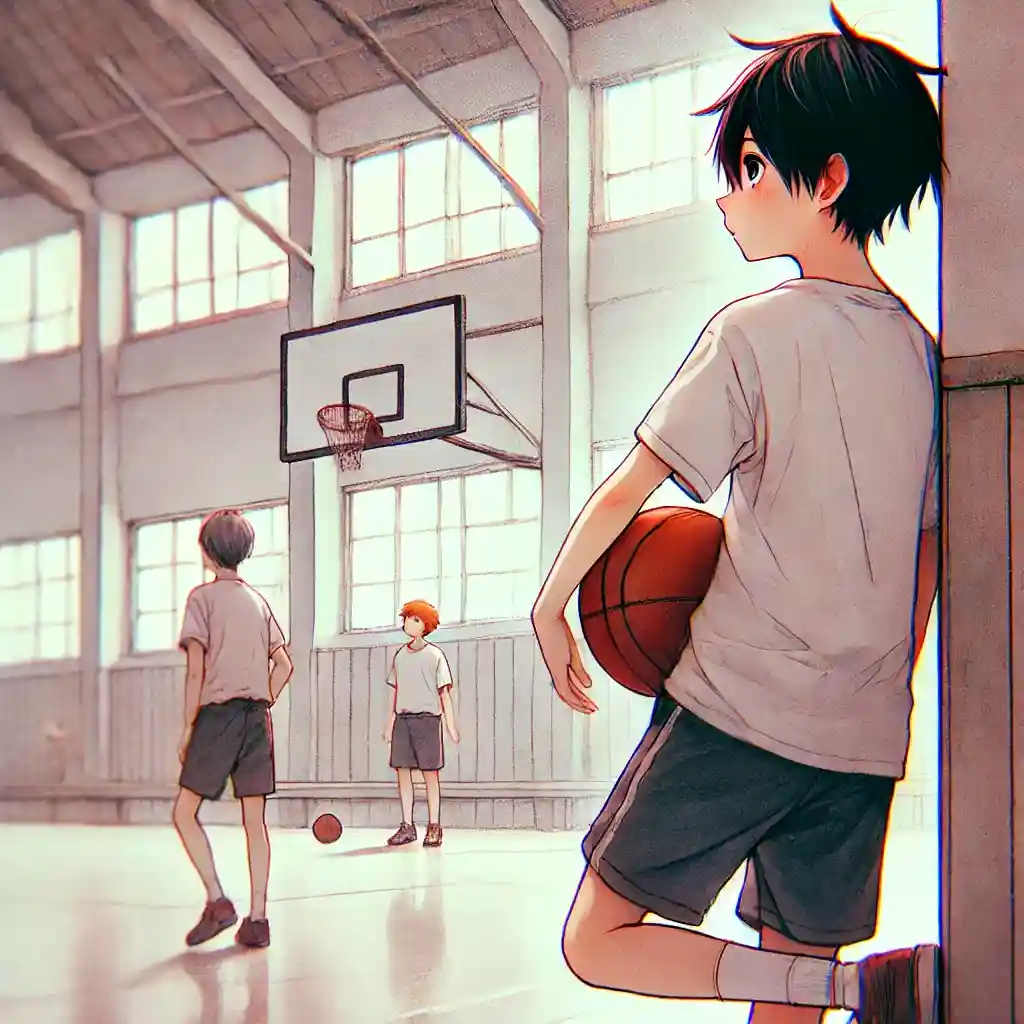 帰るタイミングを考えている中学生男子