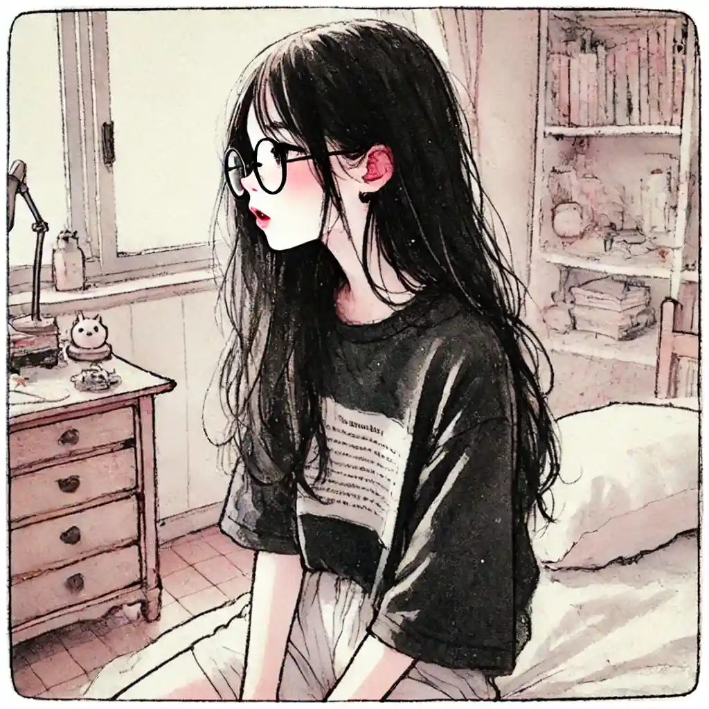 何かに気がついた女子