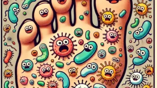 足にたかっている細菌