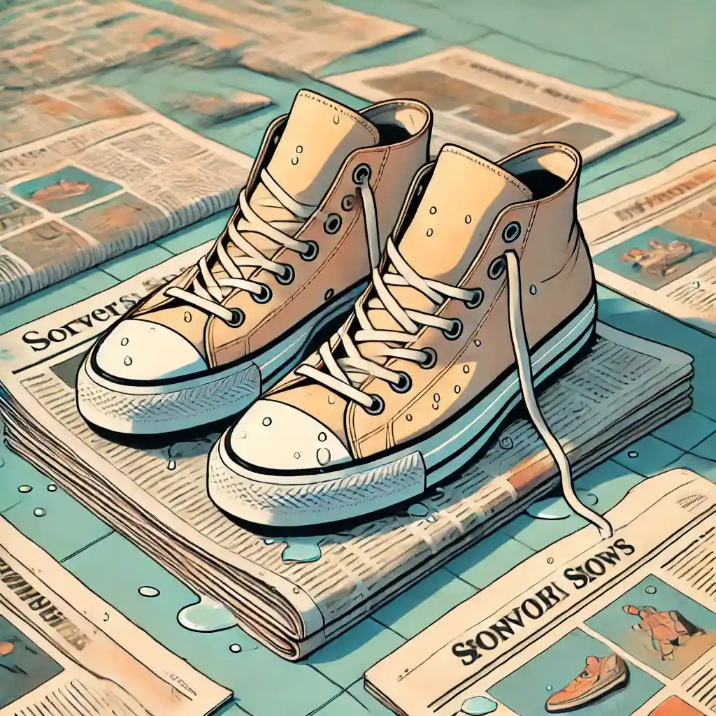 新聞紙の上で乾燥させる