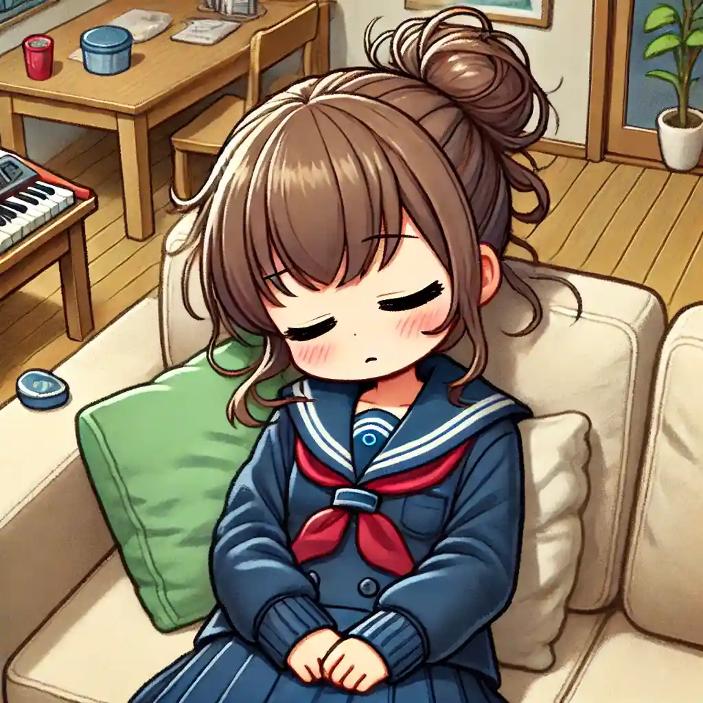 帰ってくるなり寝てしまう女子