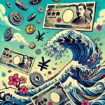 お金が宙を舞っている