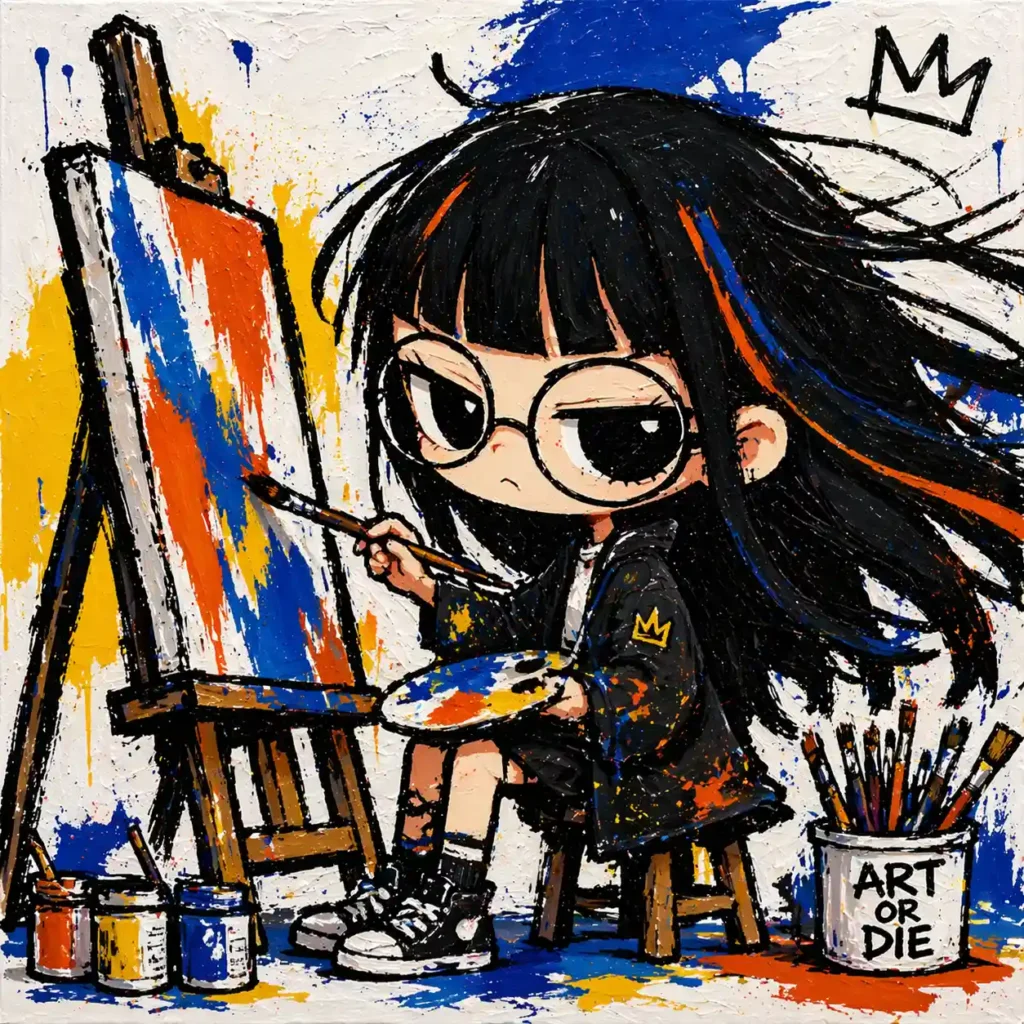 絵を描いている女生徒