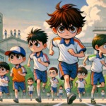 トレーニングしている中学生男子