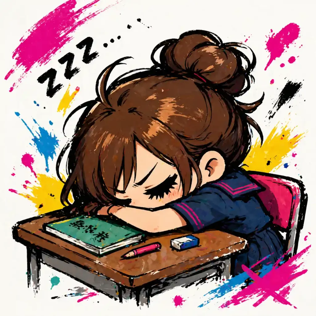 授業中寝てしまう女子