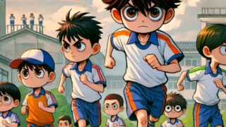 トレーニングしている中学生男子