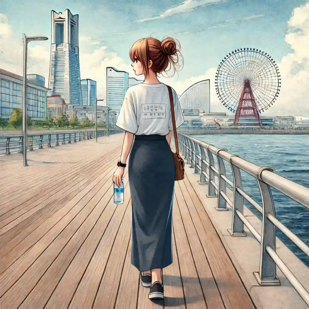 一人で歩いている女子