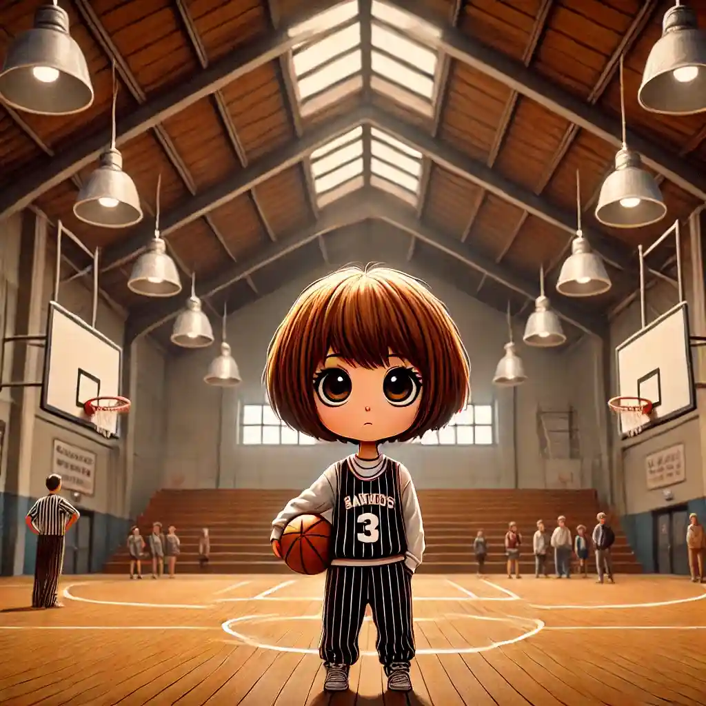 バスケットボールを持つ女子