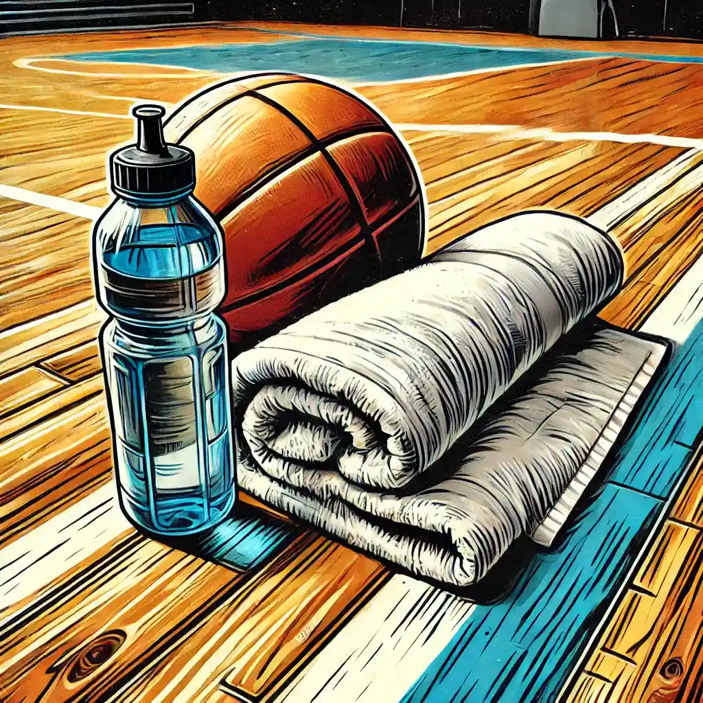 飲み物とタオル