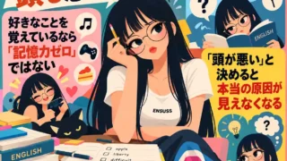 記憶力と頭の良さの関係を説明するインフォグラフィック