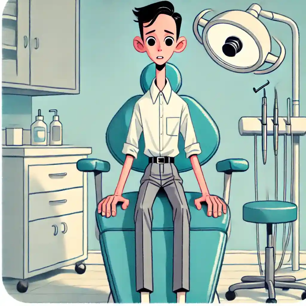 歯医者にかかっている中学生男子