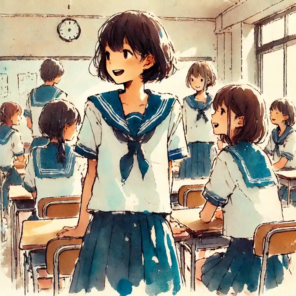 修学旅行近くでそわそわしている教室