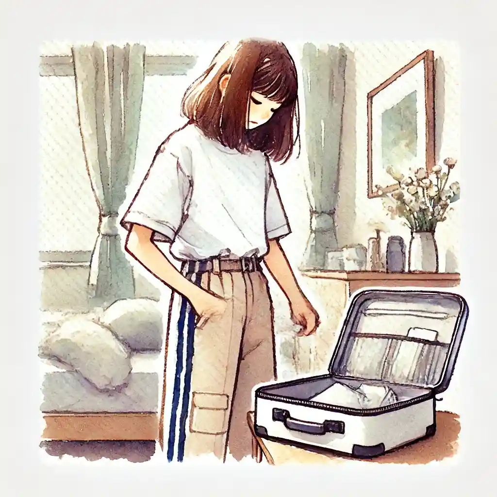 準備している中学生女子