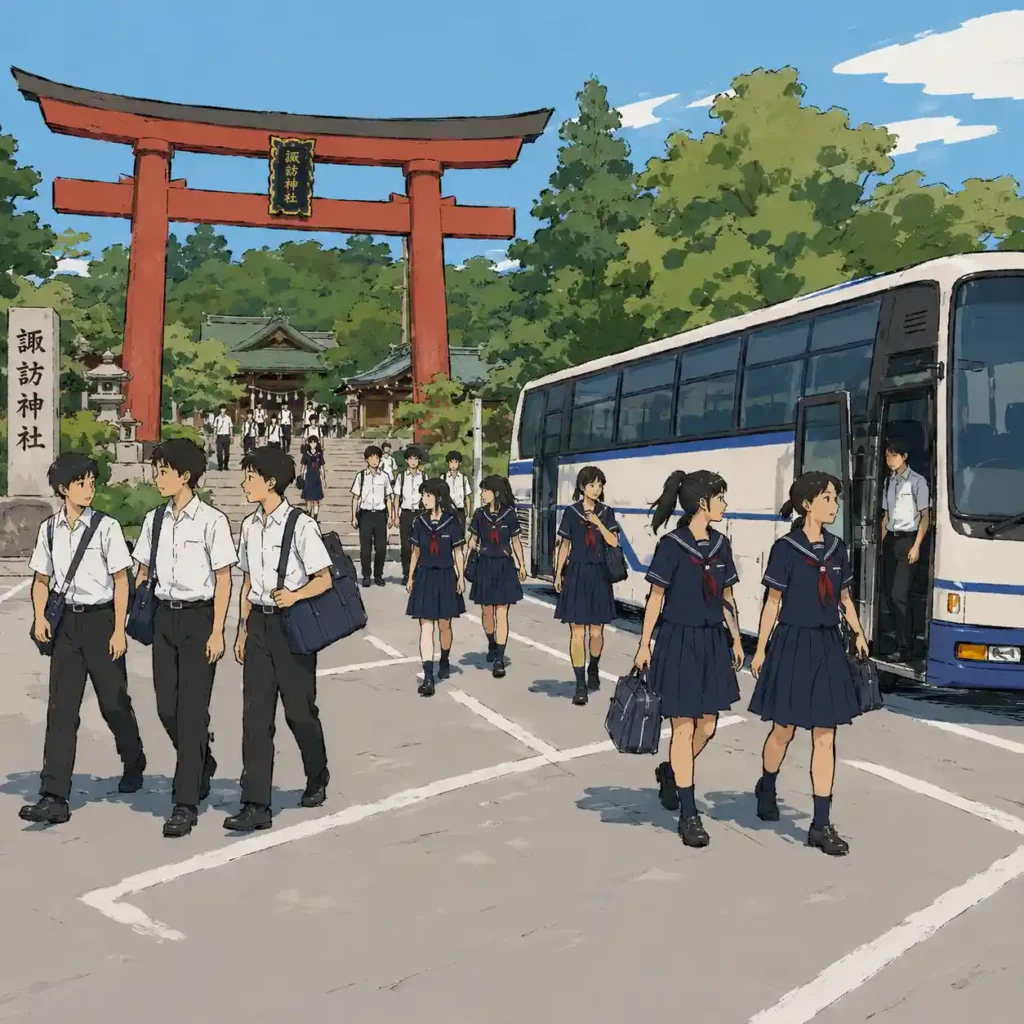 修学旅行の中学生
