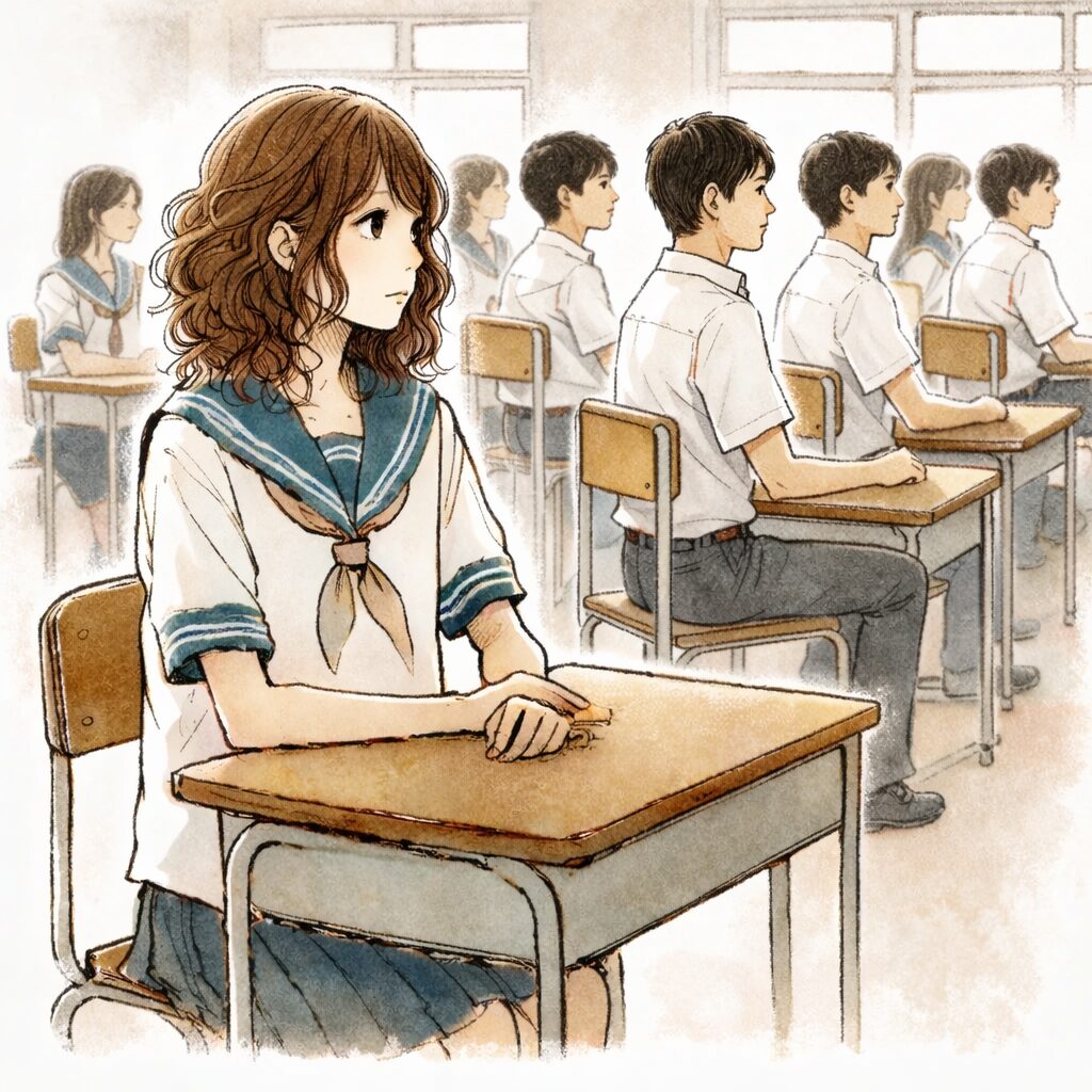 班決め　不安な中学生女子