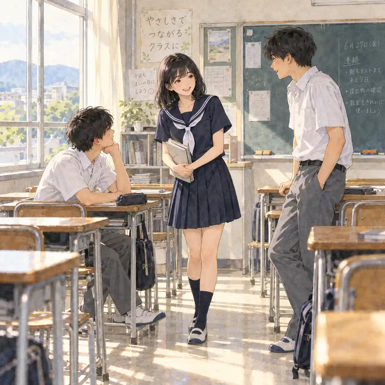 教室の男女