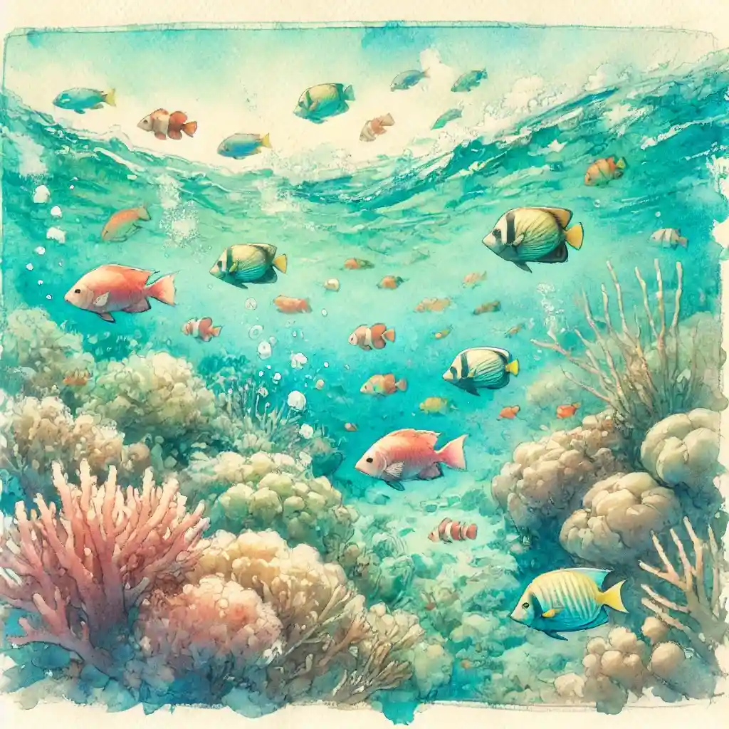 沖縄　カラフルな海の中