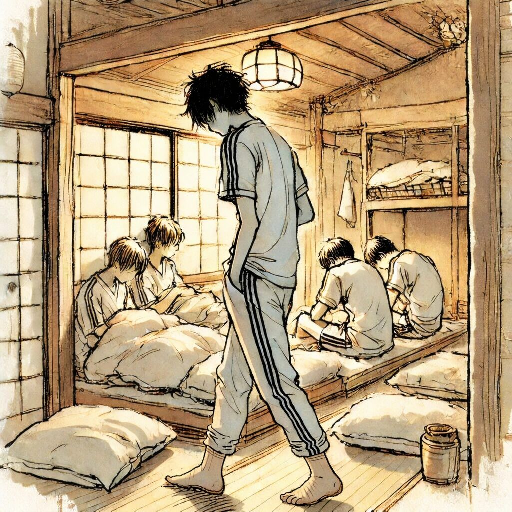 トイレに行く中学生男子