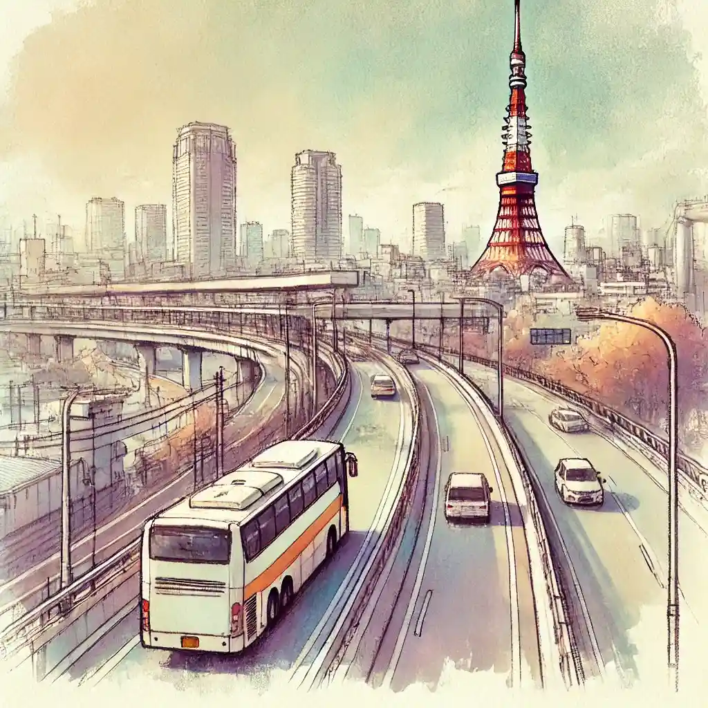 バスで移動中の中学生