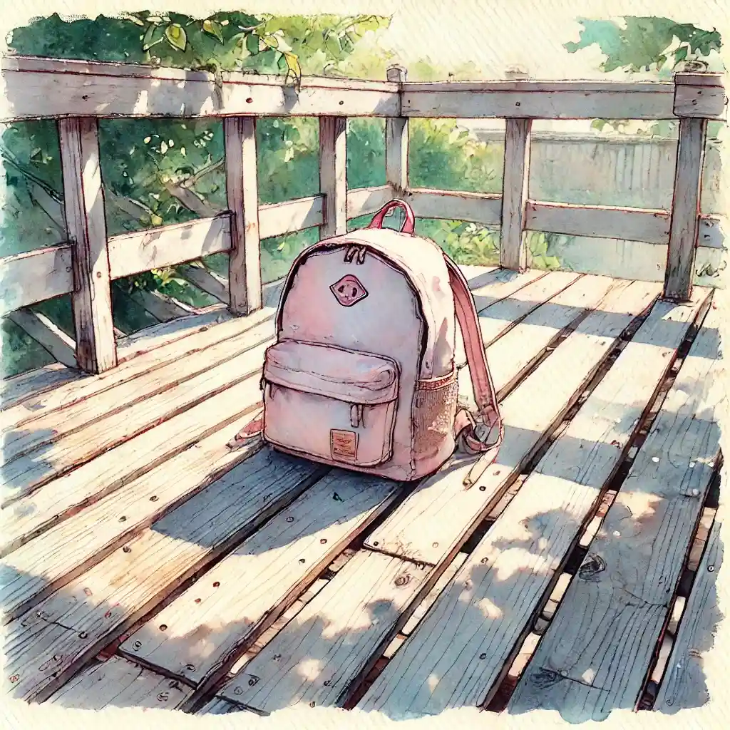 リュックを干している