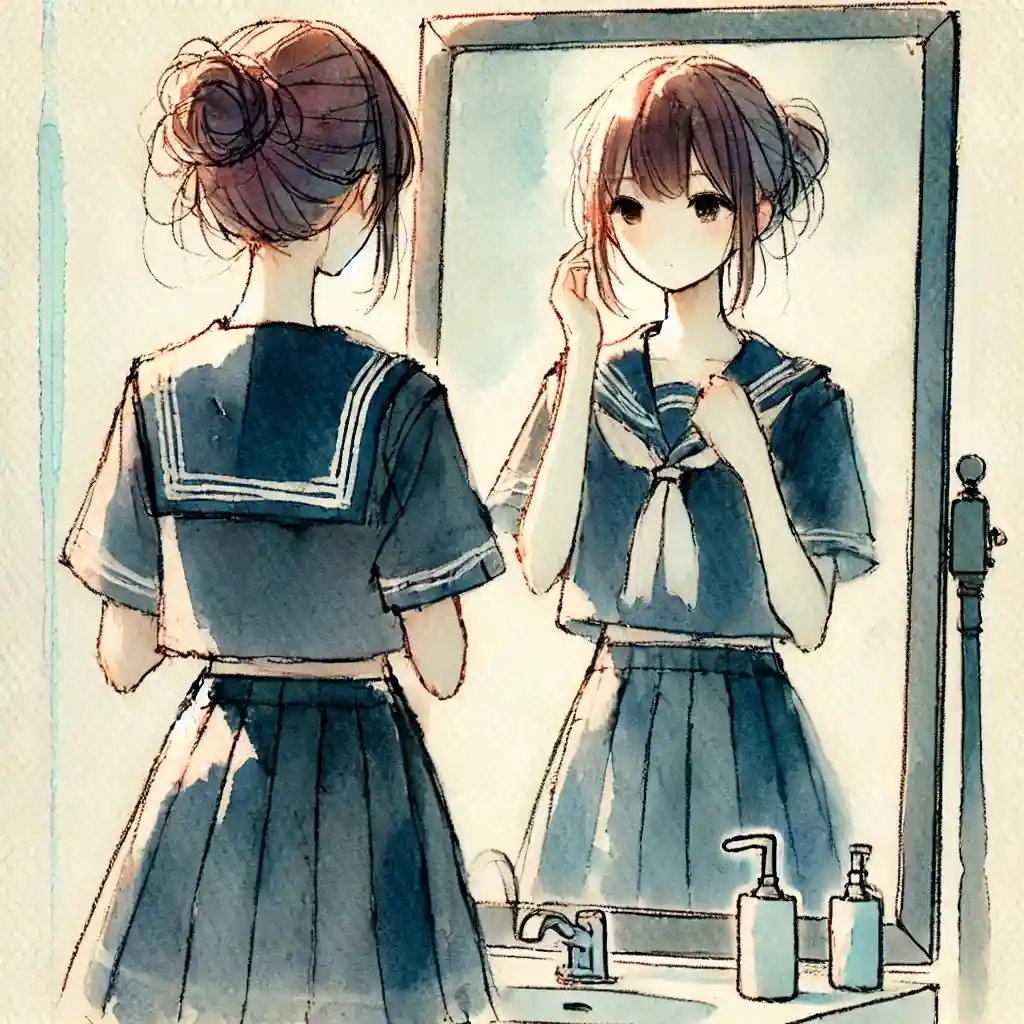 身繕いする女子