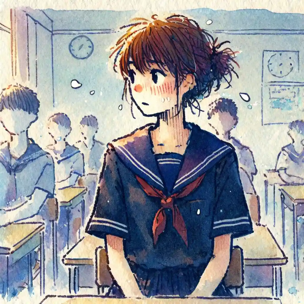 クラスメイトに気づかれないか気が気じゃない女子