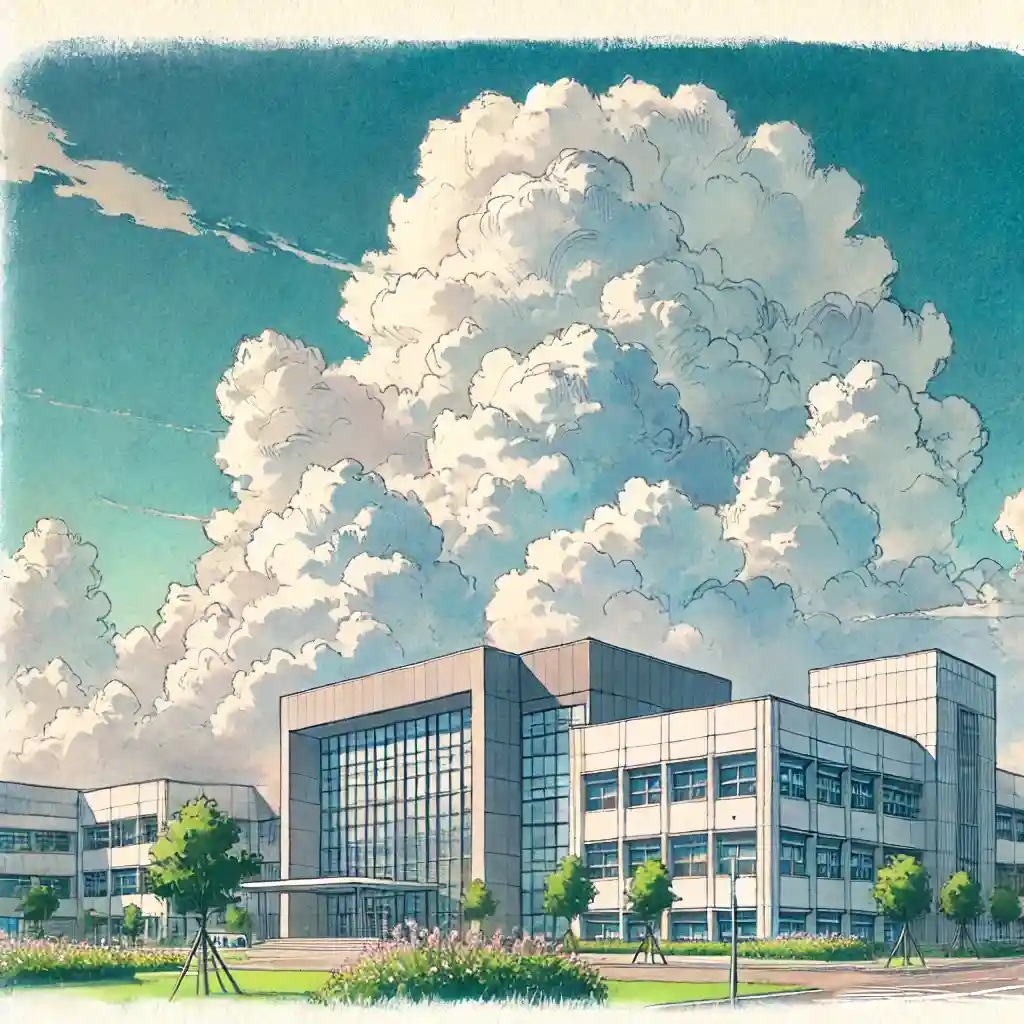 夏休みの中学校