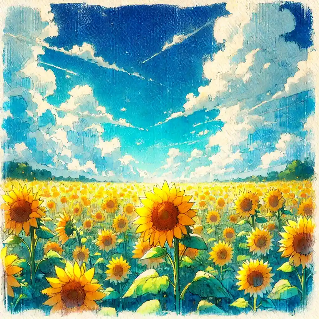 夏休み　ひまわり畑