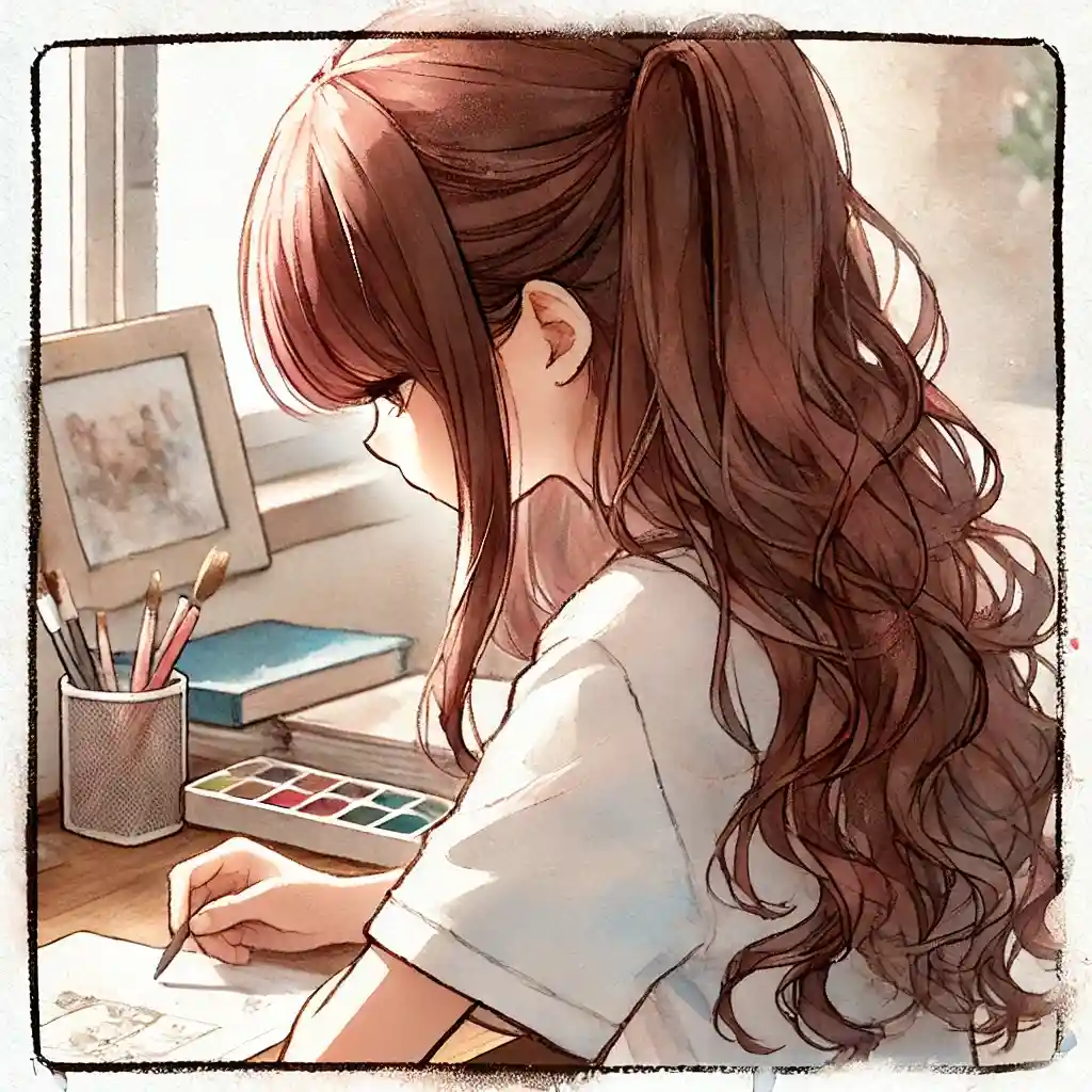 作文を書いている中学生女子