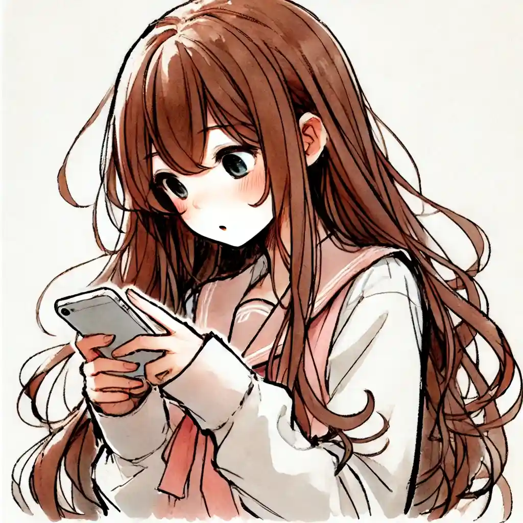 例文を探す中学生女子