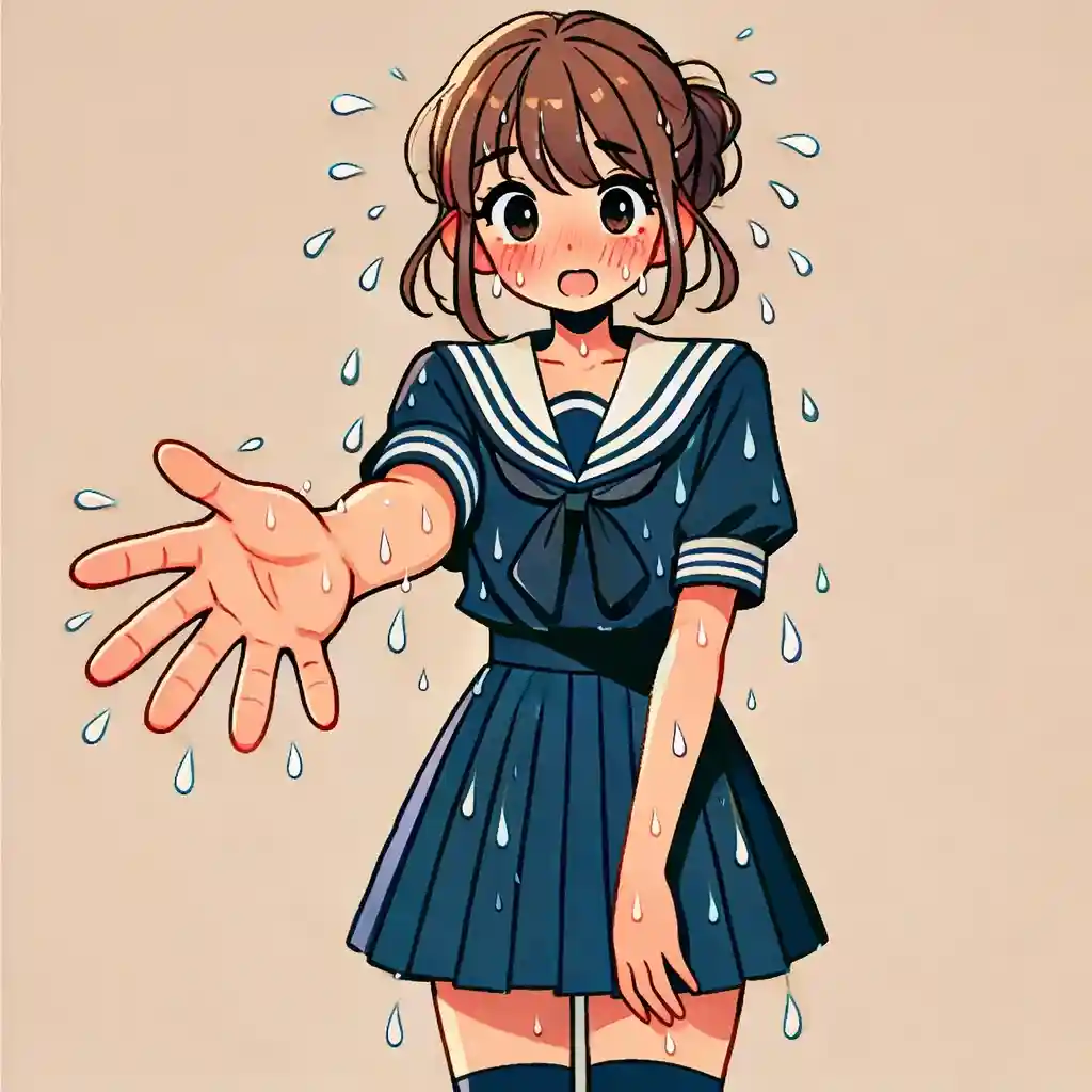 手汗がひどい女子